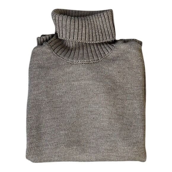 Zanone Men's Wool Turtleneck Neck Mid Gauge Ribbed Knit Brown Small 48 | Slowear - Picture 9 of 10